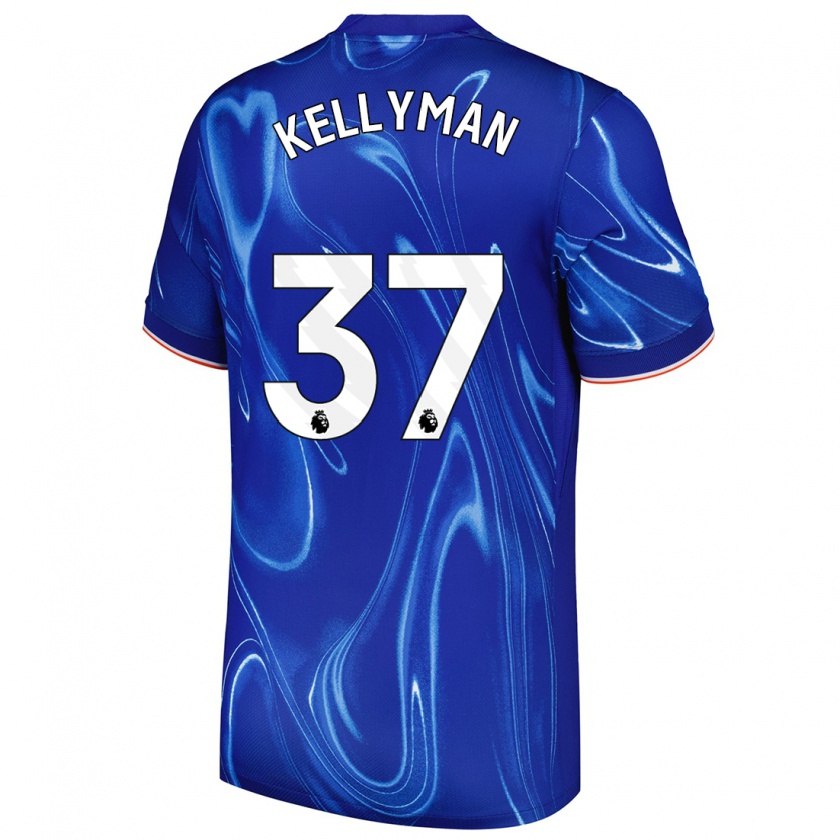 Kandiny Kinderen Omari Kellyman #37 Blauw Wit Thuisshirt Thuistenue 2024/25 T-Shirt