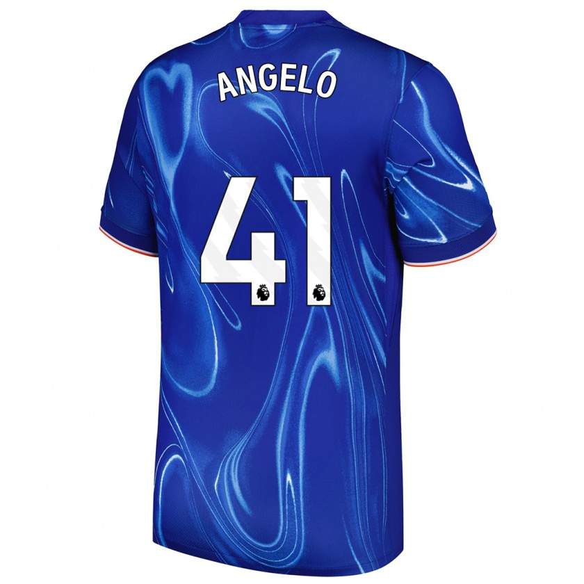 Kandiny Bambino Maglia Ângelo #41 Blu Bianco Kit Gara Home 2024/25 Maglietta