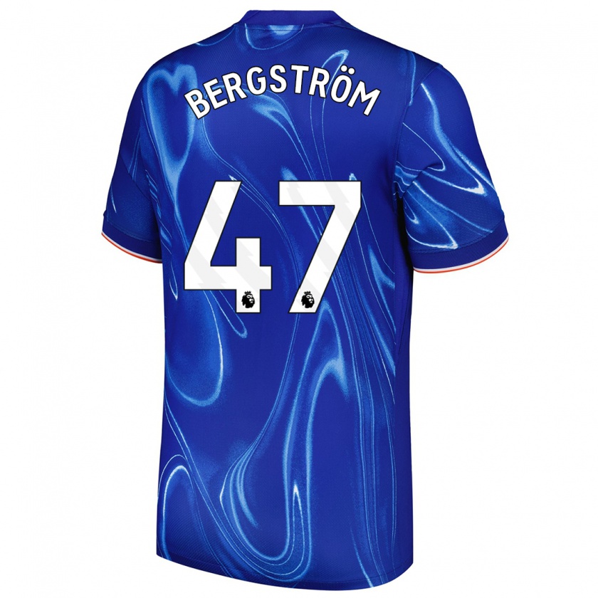 Kandiny Kinderen Lucas Bergström #47 Blauw Wit Thuisshirt Thuistenue 2024/25 T-Shirt