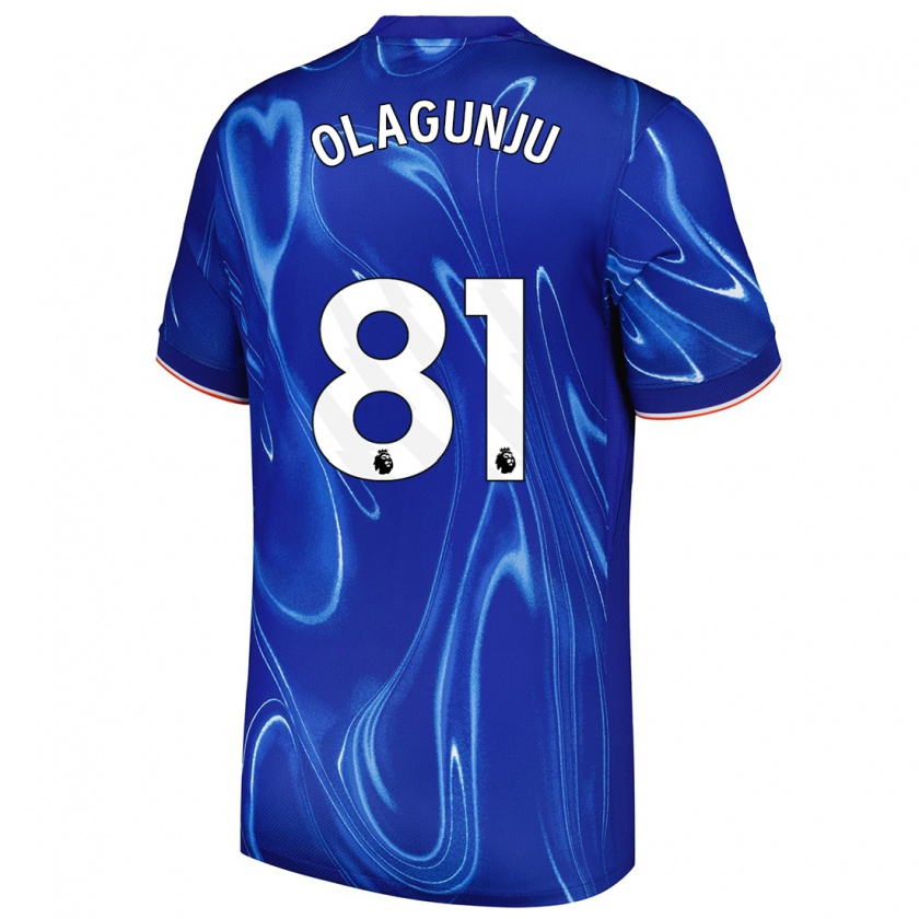 Kandiny Kinderen Saheed Olagunju #81 Blauw Wit Thuisshirt Thuistenue 2024/25 T-Shirt België