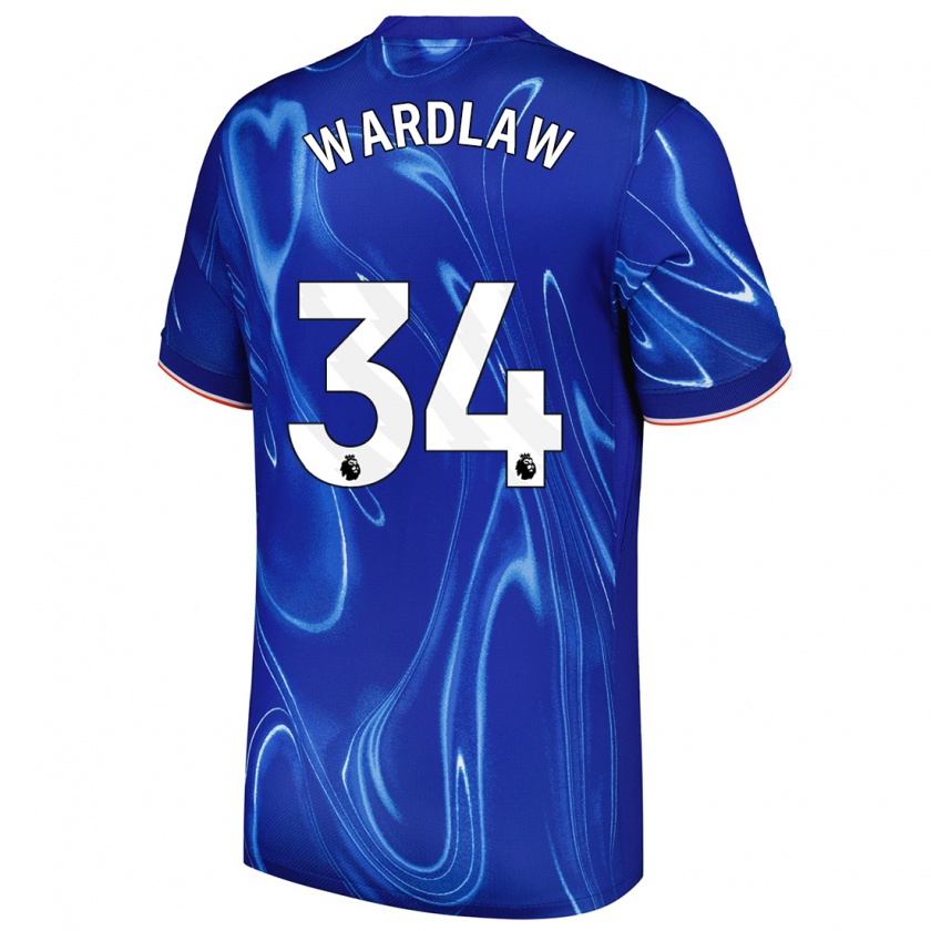 Kandiny Kinderen Charlotte Wardlaw #34 Blauw Wit Thuisshirt Thuistenue 2024/25 T-Shirt