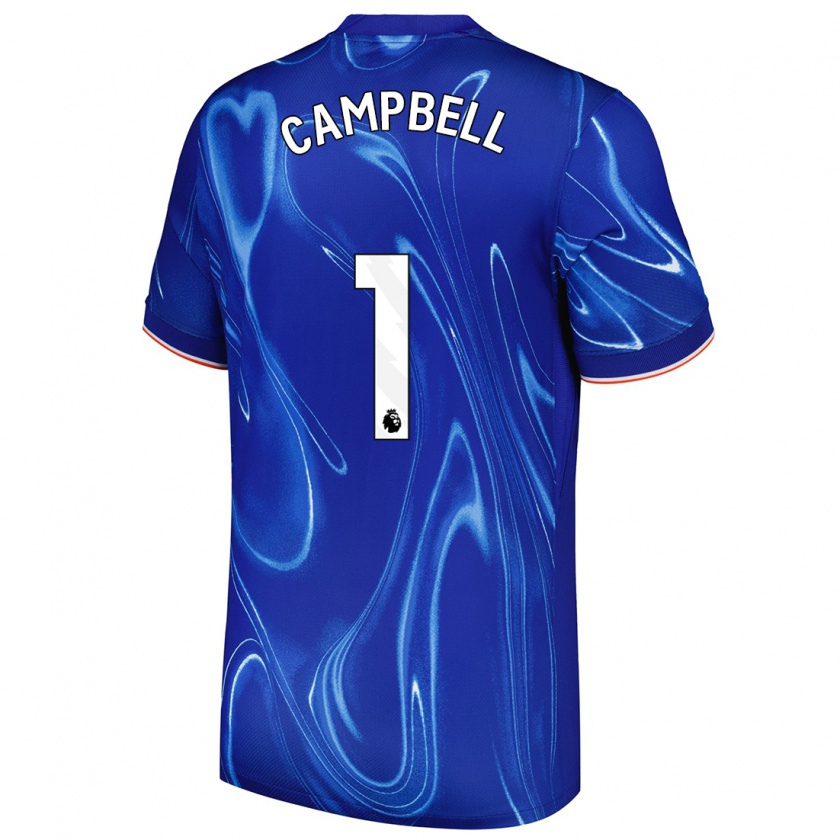 Kandiny Niño Camiseta Luke Campbell #1 Azul Blanco 1ª Equipación 2024/25 La Camisa México