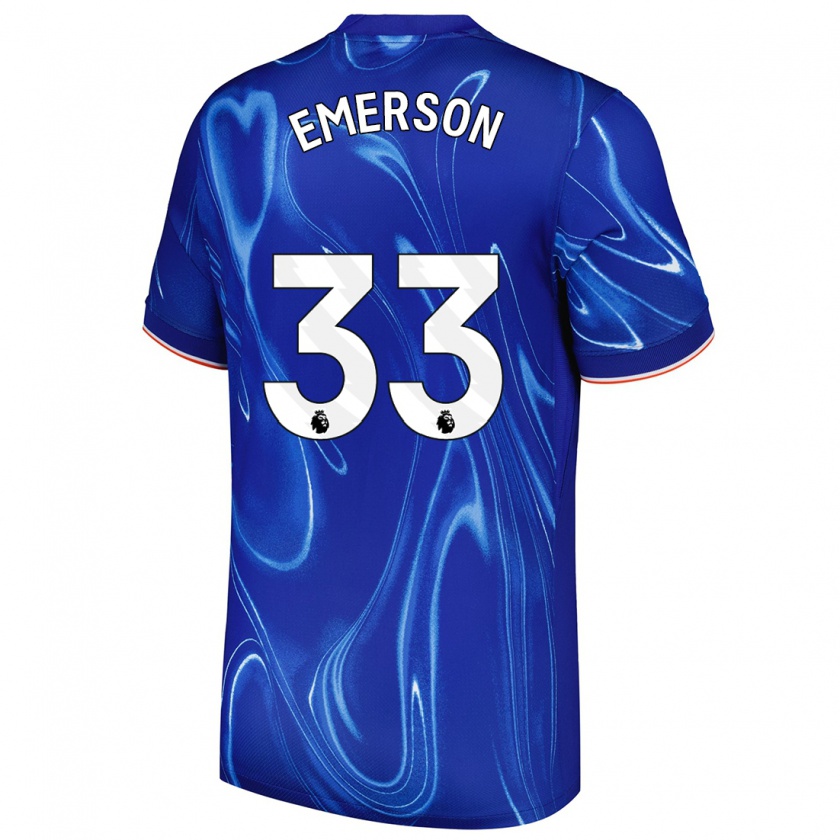 Kandiny Kinderen Emerson #33 Blauw Wit Thuisshirt Thuistenue 2024/25 T-Shirt