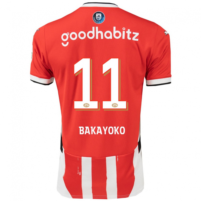 Kandiny Kinderen Johan Bakayoko #11 Rood Wit Thuisshirt Thuistenue 2024/25 T-Shirt