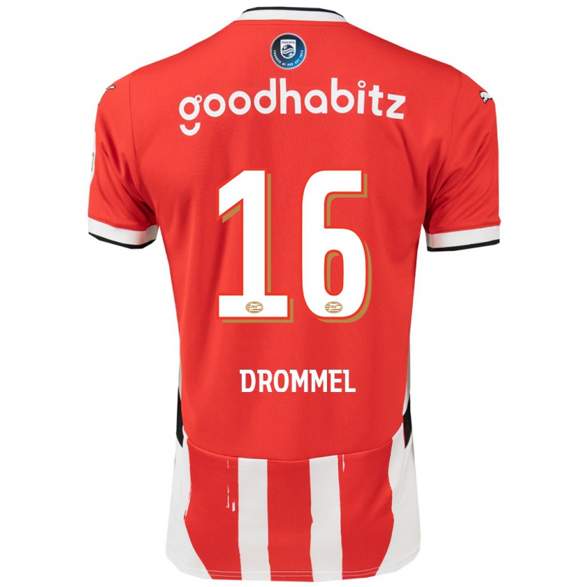 Kandiny Kinderen Joël Drommel #16 Rood Wit Thuisshirt Thuistenue 2024/25 T-Shirt