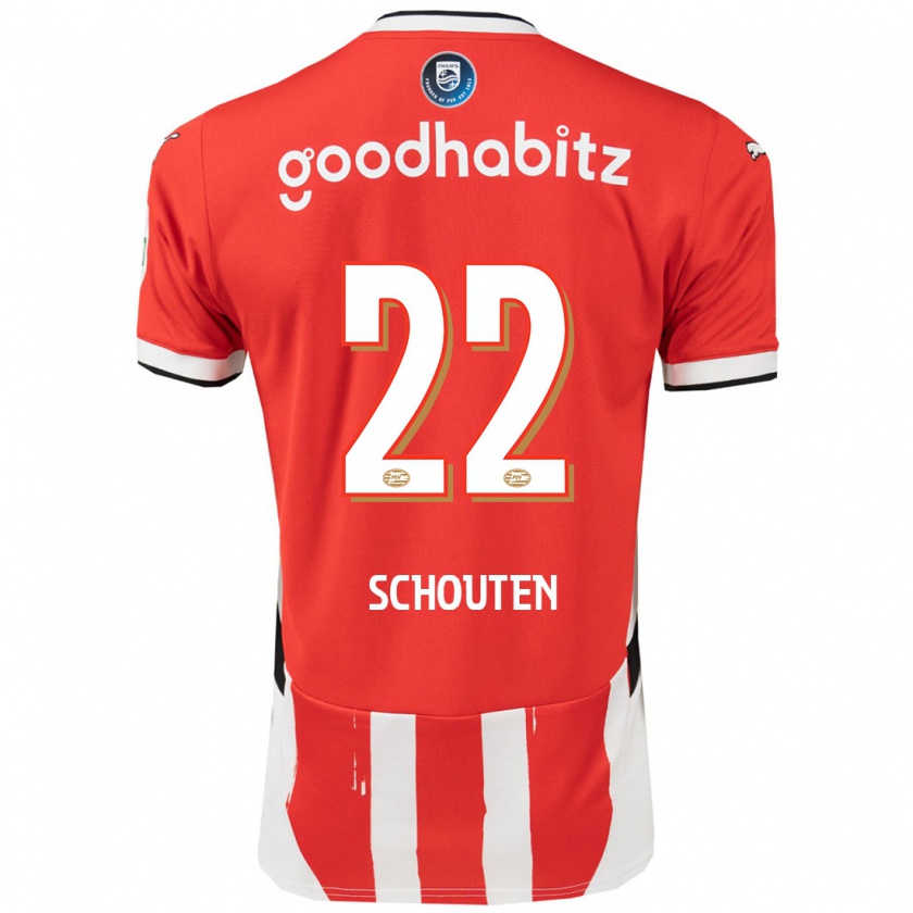 Kandiny Kinderen Jerdy Schouten #22 Rood Wit Thuisshirt Thuistenue 2024/25 T-Shirt