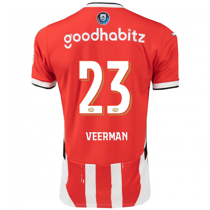 Kandiny Kinderen Joey Veerman #23 Rood Wit Thuisshirt Thuistenue 2024/25 T-Shirt