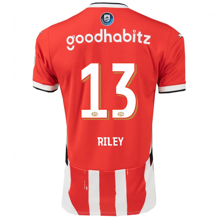 Kandiny Bambino Maglia Indiah-Paige Riley #13 Rosso Bianco Kit Gara Home 2024/25 Maglietta