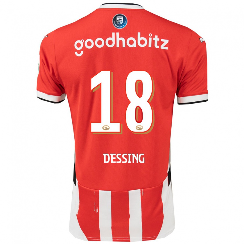 Kandiny Bambino Maglia Shanique Dessing #18 Rosso Bianco Kit Gara Home 2024/25 Maglietta