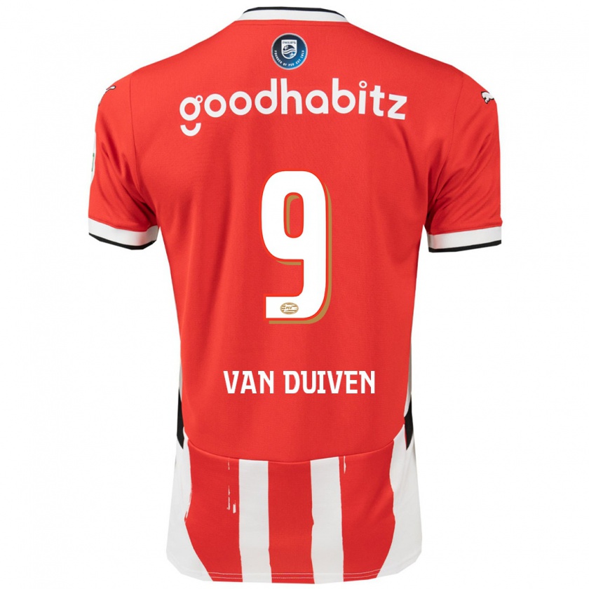 Kandiny Kinderen Jason Van Duiven #9 Rood Wit Thuisshirt Thuistenue 2024/25 T-Shirt