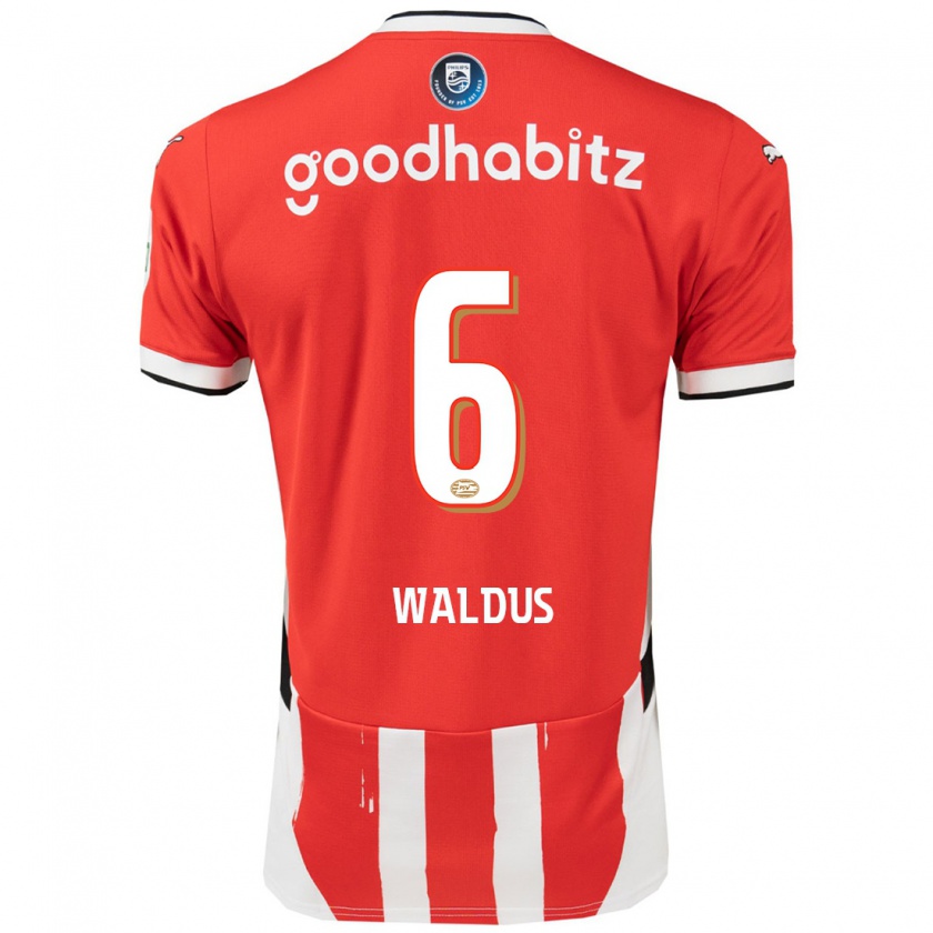 Kandiny Bambino Maglia Maruschka Waldus #6 Rosso Bianco Kit Gara Home 2024/25 Maglietta