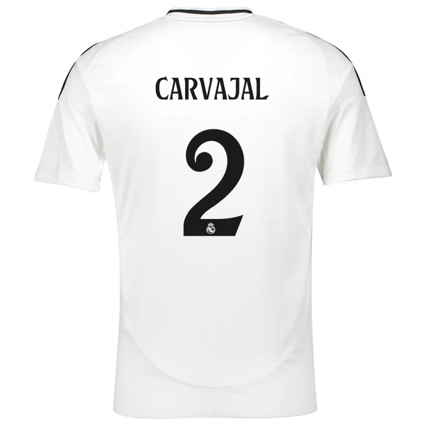 Kandiny Kinderen Daniel Carvajal #2 Wit Thuisshirt Thuistenue 2024/25 T-Shirt