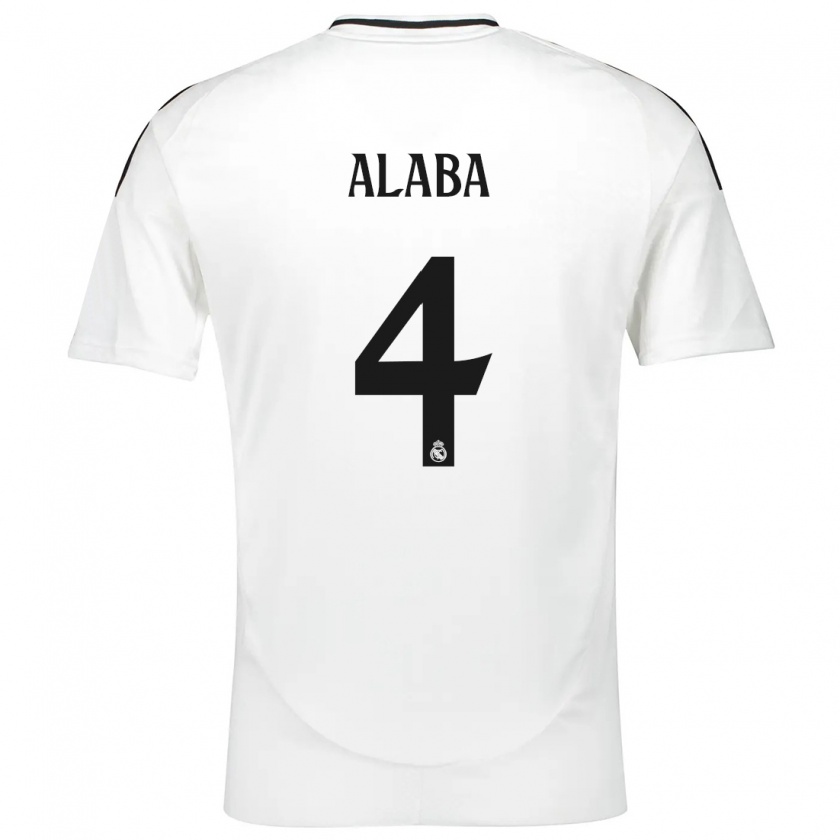 Kandiny Kinderen David Alaba #4 Wit Thuisshirt Thuistenue 2024/25 T-Shirt