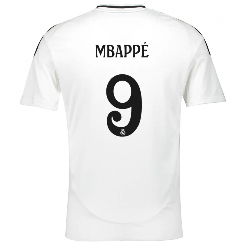 Kandiny Kinderen Kylian Mbappé #9 Wit Thuisshirt Thuistenue 2024/25 T-Shirt