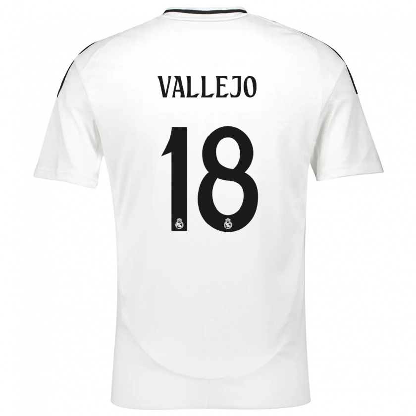 Kandiny Kinderen Jesús Vallejo #18 Wit Thuisshirt Thuistenue 2024/25 T-Shirt