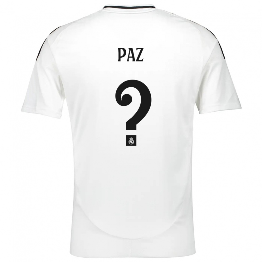 Kandiny Kinderen Nico Paz #0 Wit Thuisshirt Thuistenue 2024/25 T-Shirt