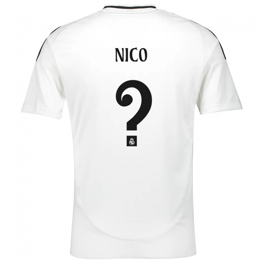 Kandiny Kinderen Nico Sánchez #0 Wit Thuisshirt Thuistenue 2024/25 T-Shirt