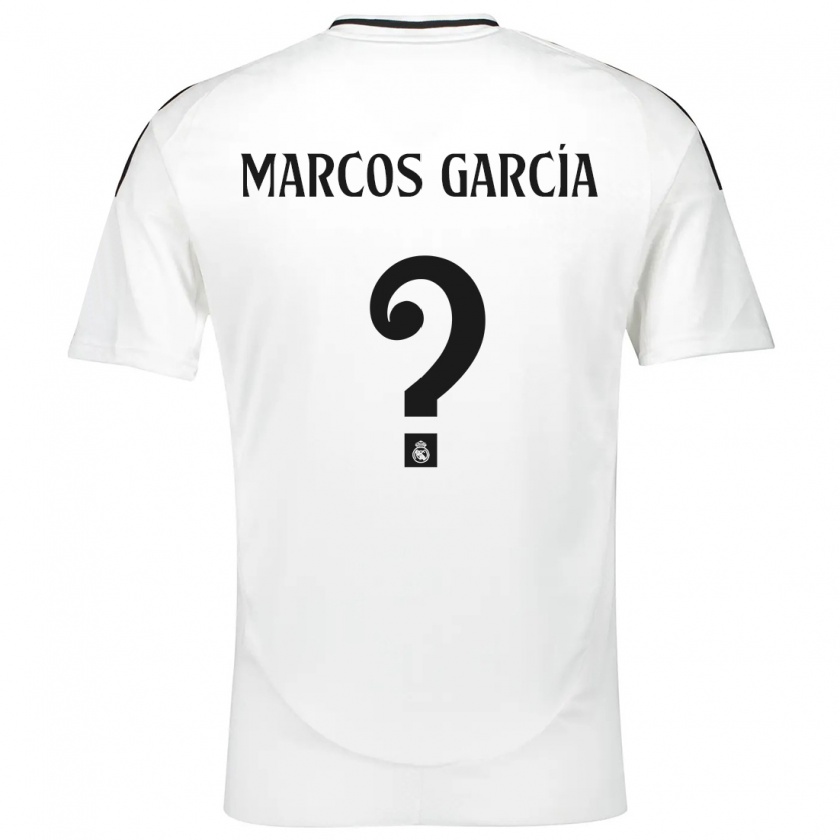 Kandiny Kinderen Marcos García #0 Wit Thuisshirt Thuistenue 2024/25 T-Shirt