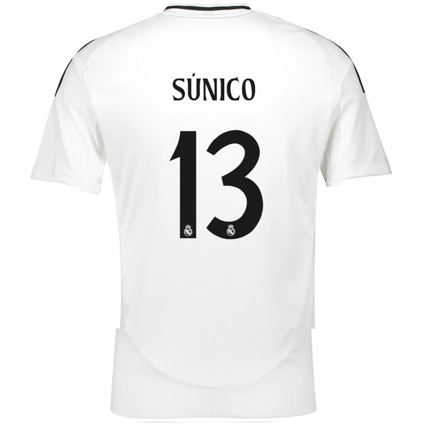 Kandiny Kinderen Guille Súnico #13 Wit Thuisshirt Thuistenue 2024/25 T-Shirt