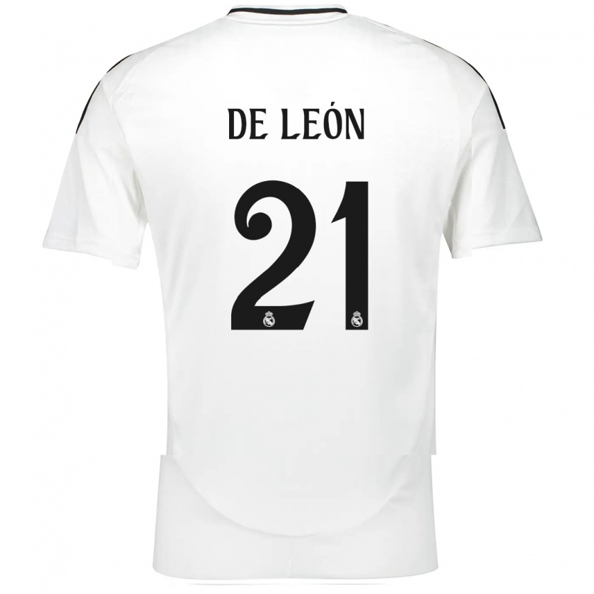 Kandiny Kinderen Jeremy De León #21 Wit Thuisshirt Thuistenue 2024/25 T-Shirt