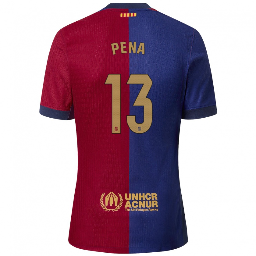 Kandiny Kinderen Iñaki Peña #13 Blauw Rood Thuisshirt Thuistenue 2024/25 T-Shirt