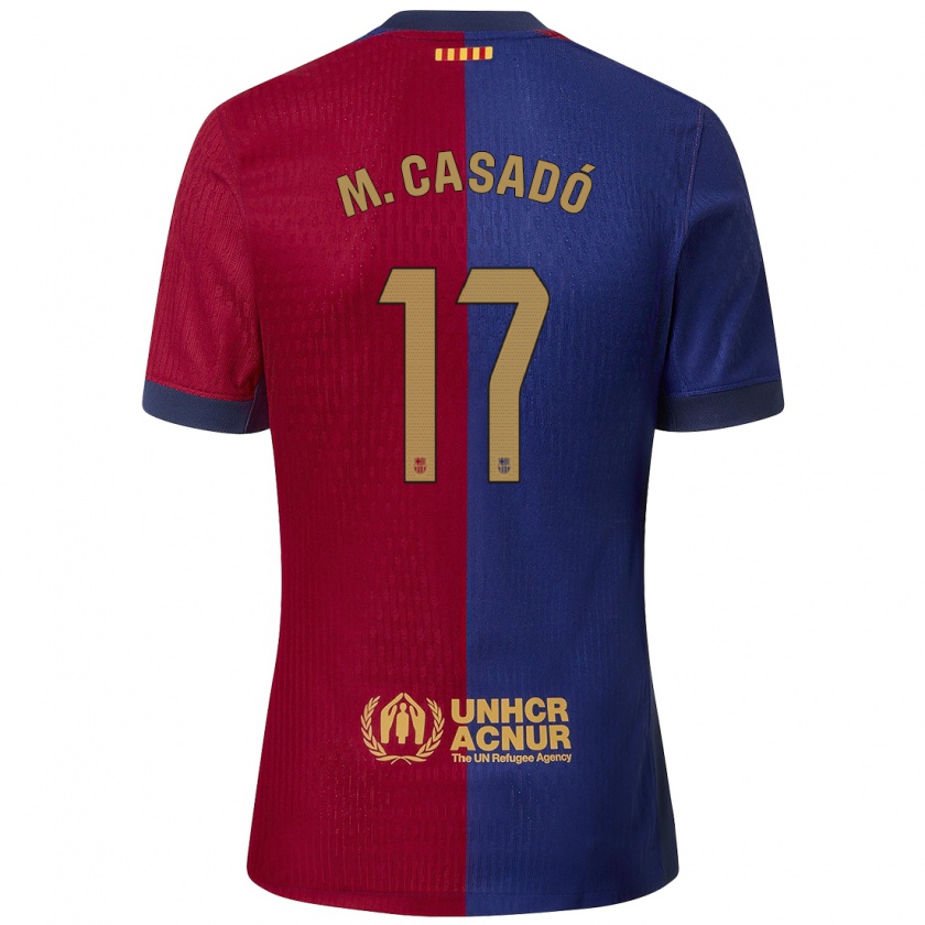 Kandiny Kinderen Marc Casadó #17 Blauw Rood Thuisshirt Thuistenue 2024/25 T-Shirt