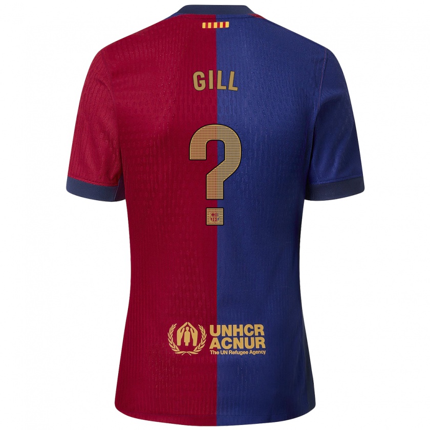 Kandiny Bambino Maglia Adrian Gill #0 Blu Rosso Kit Gara Home 2024/25 Maglietta