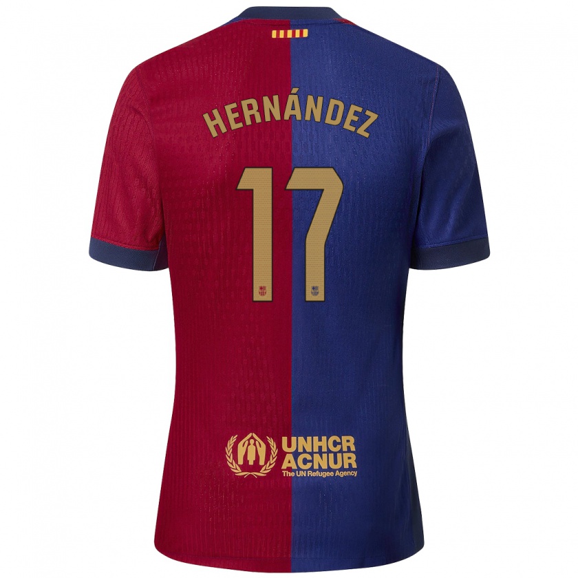 Kandiny Bambino Maglia Juan Hernández #17 Blu Rosso Kit Gara Home 2024/25 Maglietta