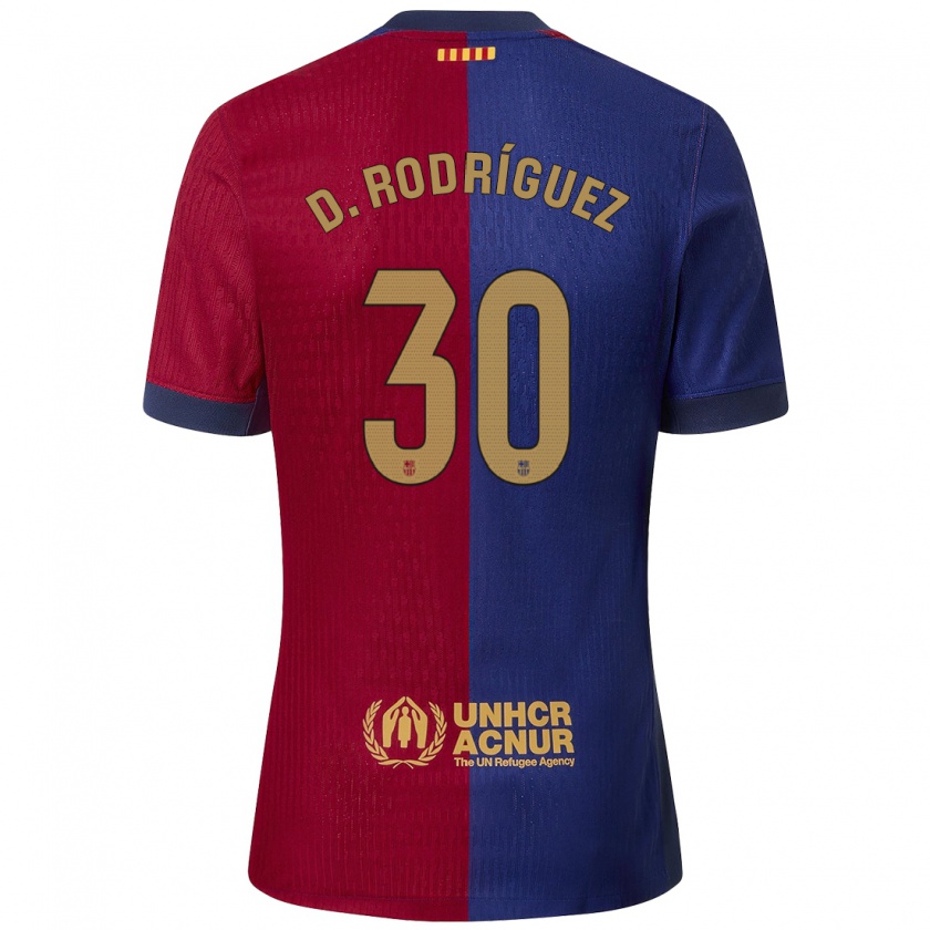 Kandiny Kinderen Dani Rodríguez #30 Blauw Rood Thuisshirt Thuistenue 2024/25 T-Shirt België