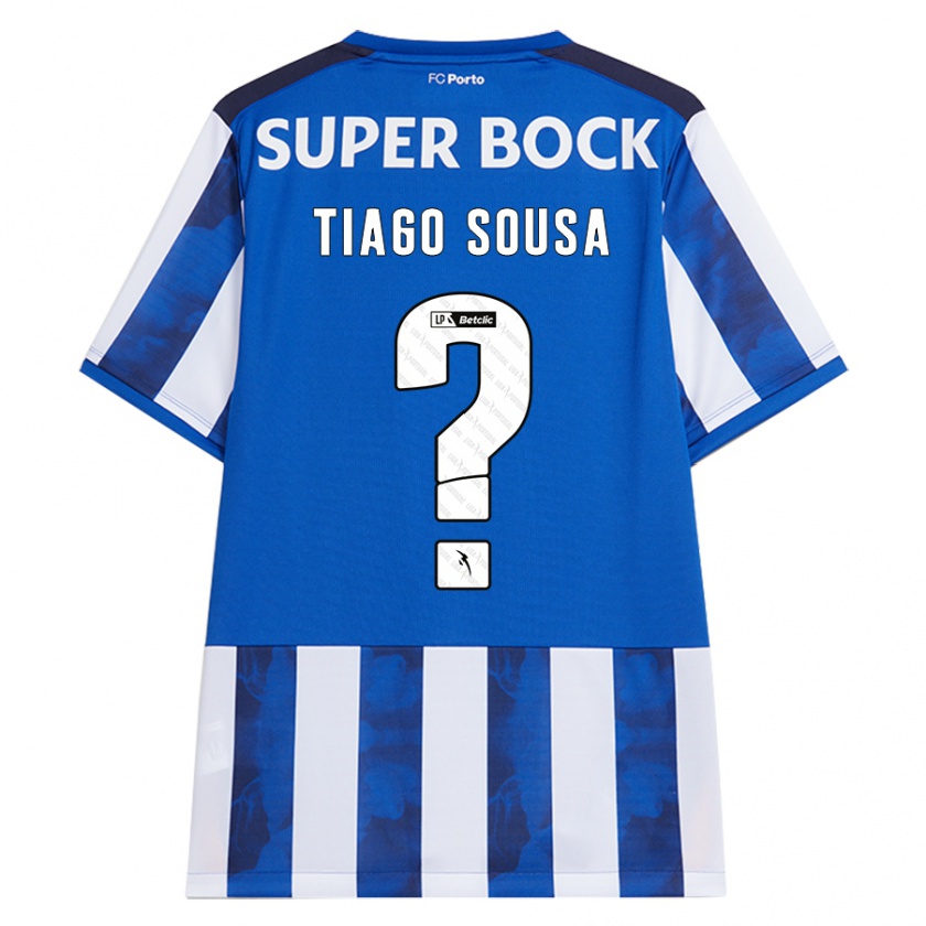 Kandiny Bambino Maglia Tiago Sousa #0 Blu Bianco Kit Gara Home 2024/25 Maglietta