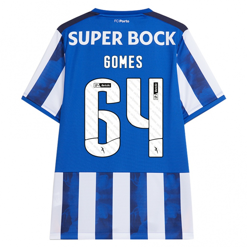 Kandiny Bambino Maglia Luís Gomes #64 Blu Bianco Kit Gara Home 2024/25 Maglietta