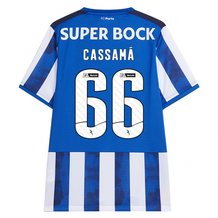 Kandiny Bambino Maglia Adramane Cassamá #66 Blu Bianco Kit Gara Home 2024/25 Maglietta