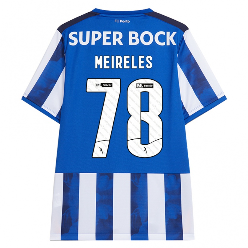 Kandiny Kinderen Jorge Meireles #78 Blauw Wit Thuisshirt Thuistenue 2024/25 T-Shirt