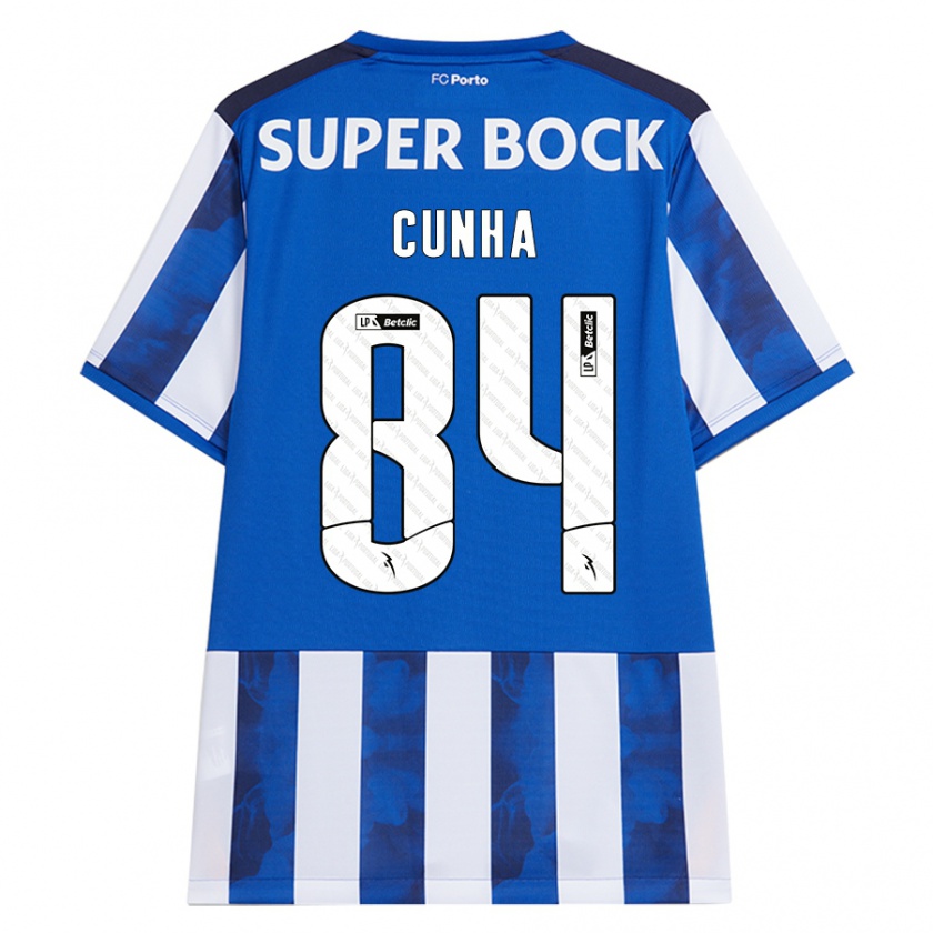 Kandiny Bambino Maglia Martim Cunha #84 Blu Bianco Kit Gara Home 2024/25 Maglietta