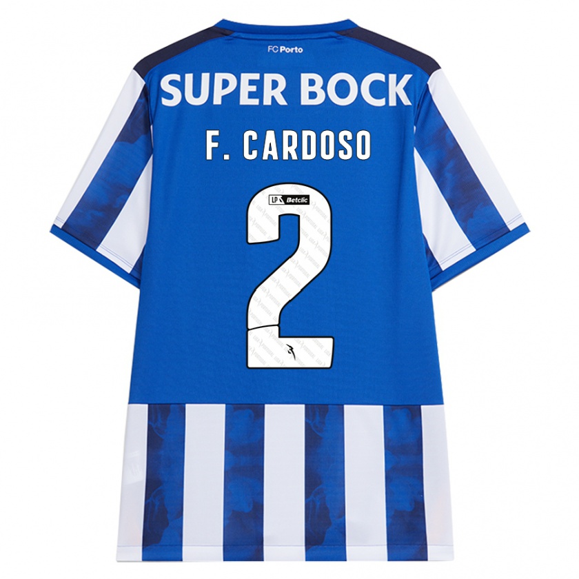 Kandiny Bambino Maglia Fábio Cardoso #2 Blu Bianco Kit Gara Home 2024/25 Maglietta