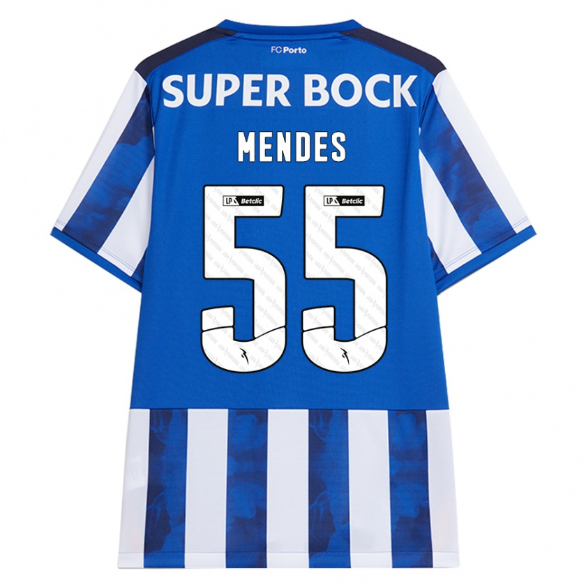 Kandiny Bambino Maglia João Mendes #55 Blu Bianco Kit Gara Home 2024/25 Maglietta