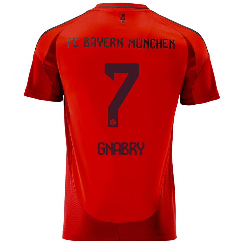 Kandiny Bambino Maglia Serge Gnabry #7 Rosso Kit Gara Home 2024/25 Maglietta