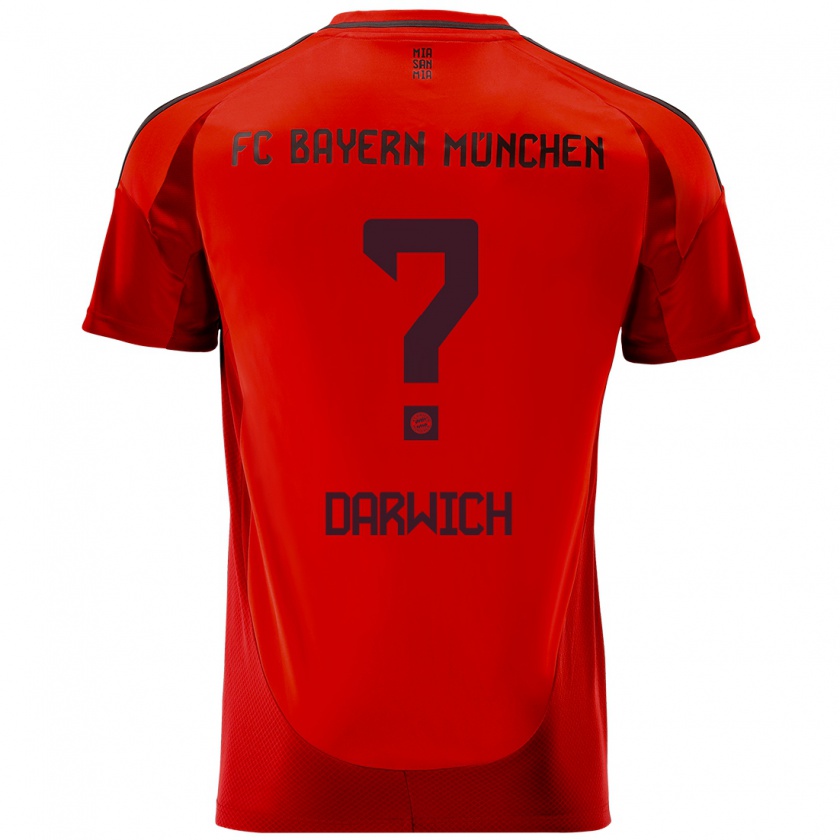 Kandiny Bambino Maglia Maher Darwich #0 Rosso Kit Gara Home 2024/25 Maglietta