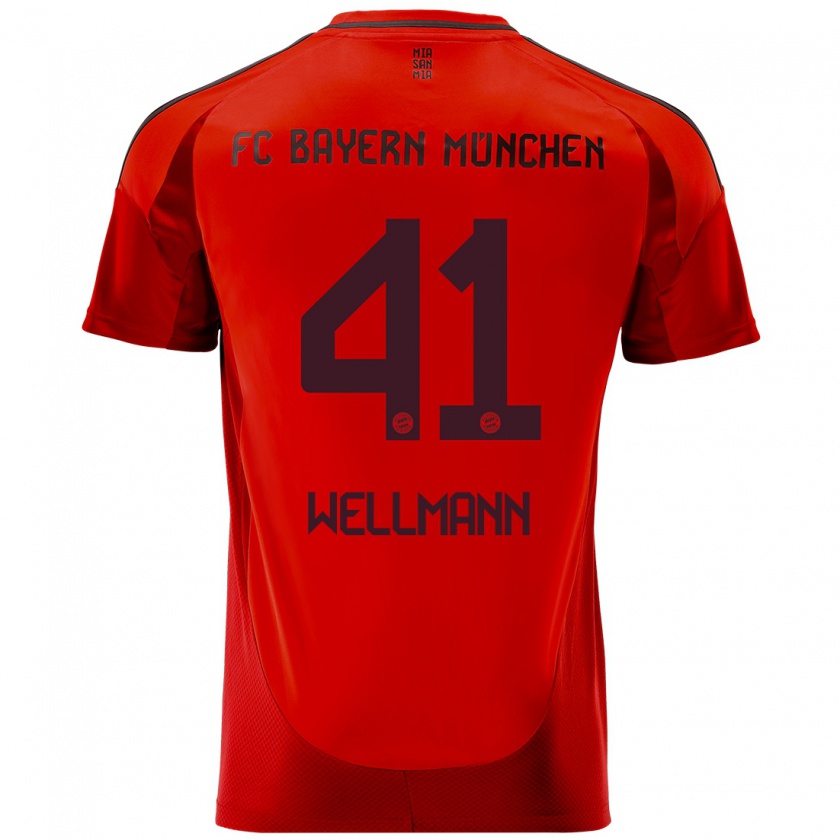 Kandiny Kinderen Anna Wellmann #41 Rood Thuisshirt Thuistenue 2024/25 T-Shirt