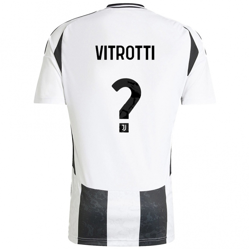 Kandiny Bambino Maglia Matteo Vitrotti #0 Bianco Nero Kit Gara Home 2024/25 Maglietta