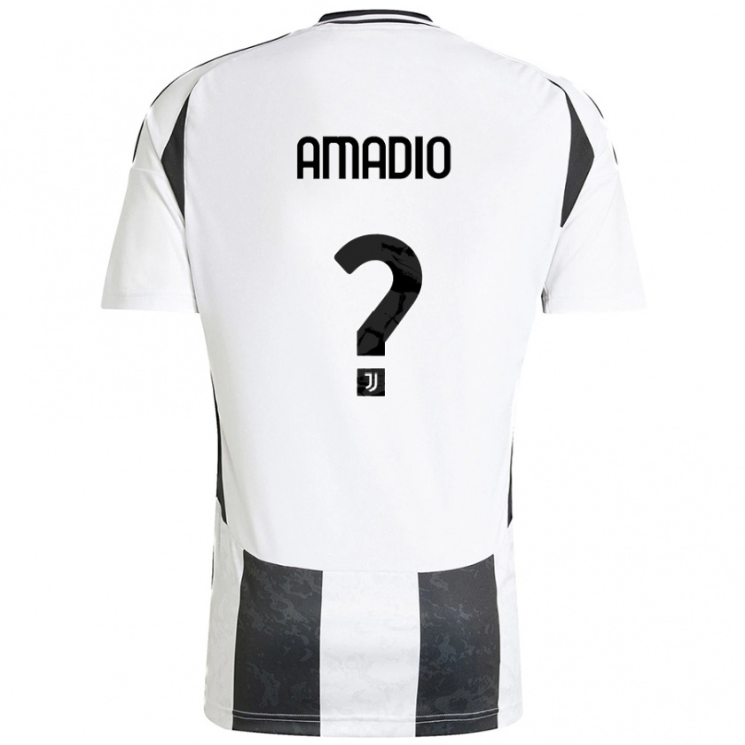 Kandiny Niño Camiseta Alex Amadio #0 Blanco Negro 1ª Equipación 2024/25 La Camisa