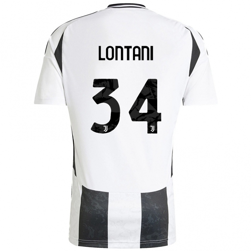 KandinyキッズMatteo Lontani#34白 黒ホームシャツ2024/25ジャージーユニフォーム