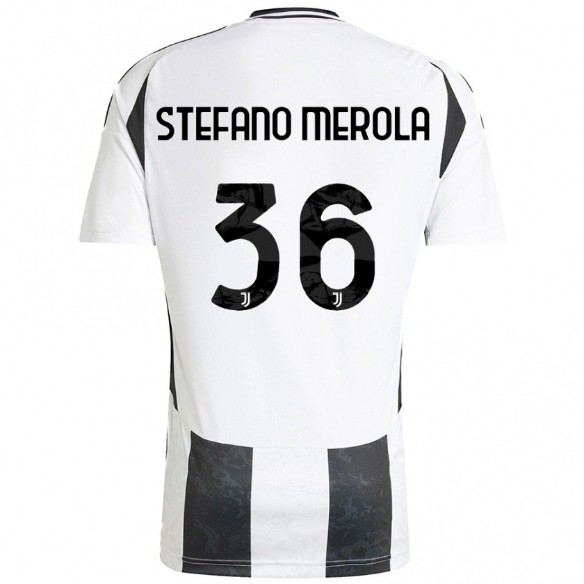 Kandiny Niño Camiseta Antonio Stefano Merola #36 Blanco Negro 1ª Equipación 2024/25 La Camisa