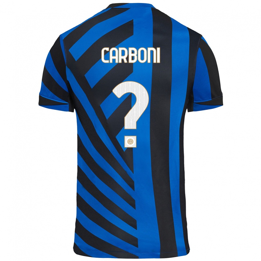 Kandiny Bambino Maglia Franco Carboni #0 Blu Nero Kit Gara Home 2024/25 Maglietta