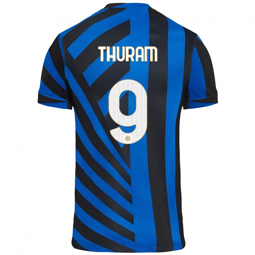 Kandiny Niño Camiseta Marcus Thuram #9 Azul Negro 1ª Equipación 2024/25 La Camisa