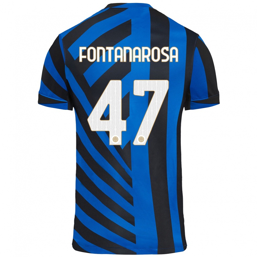 Kandiny Niño Camiseta Alessandro Fontanarosa #47 Azul Negro 1ª Equipación 2024/25 La Camisa México