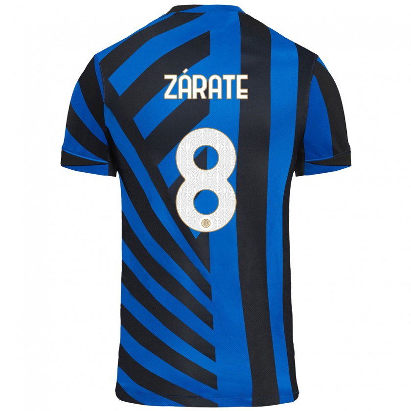 Kandiny Niño Camiseta Dilan Zárate #8 Azul Negro 1ª Equipación 2024/25 La Camisa