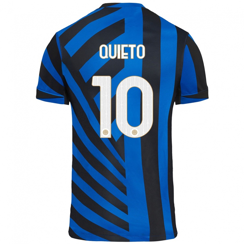 Kandiny Niño Camiseta Daniele Quieto #10 Azul Negro 1ª Equipación 2024/25 La Camisa