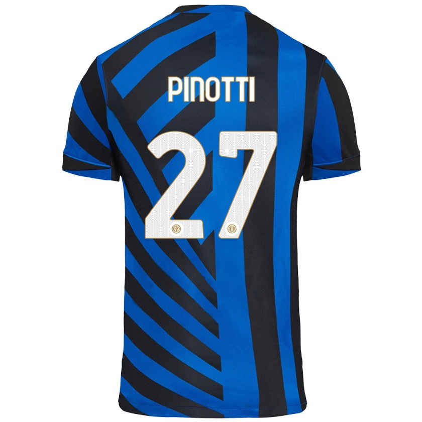 Kandiny Niño Camiseta Manuel Pinotti #27 Azul Negro 1ª Equipación 2024/25 La Camisa