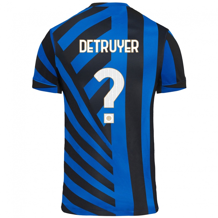 Kandiny Niño Camiseta Marie Detruyer #0 Azul Negro 1ª Equipación 2024/25 La Camisa